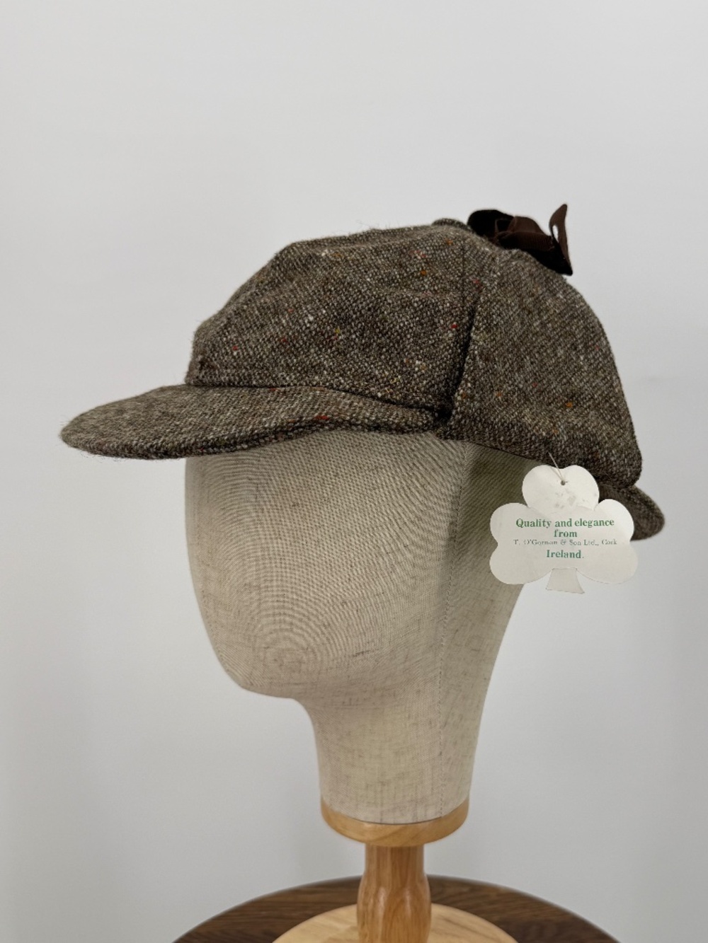 Vintage Deerstalker Hat Sherlock Detective Tweed Hunting Ear Flaps Wool British